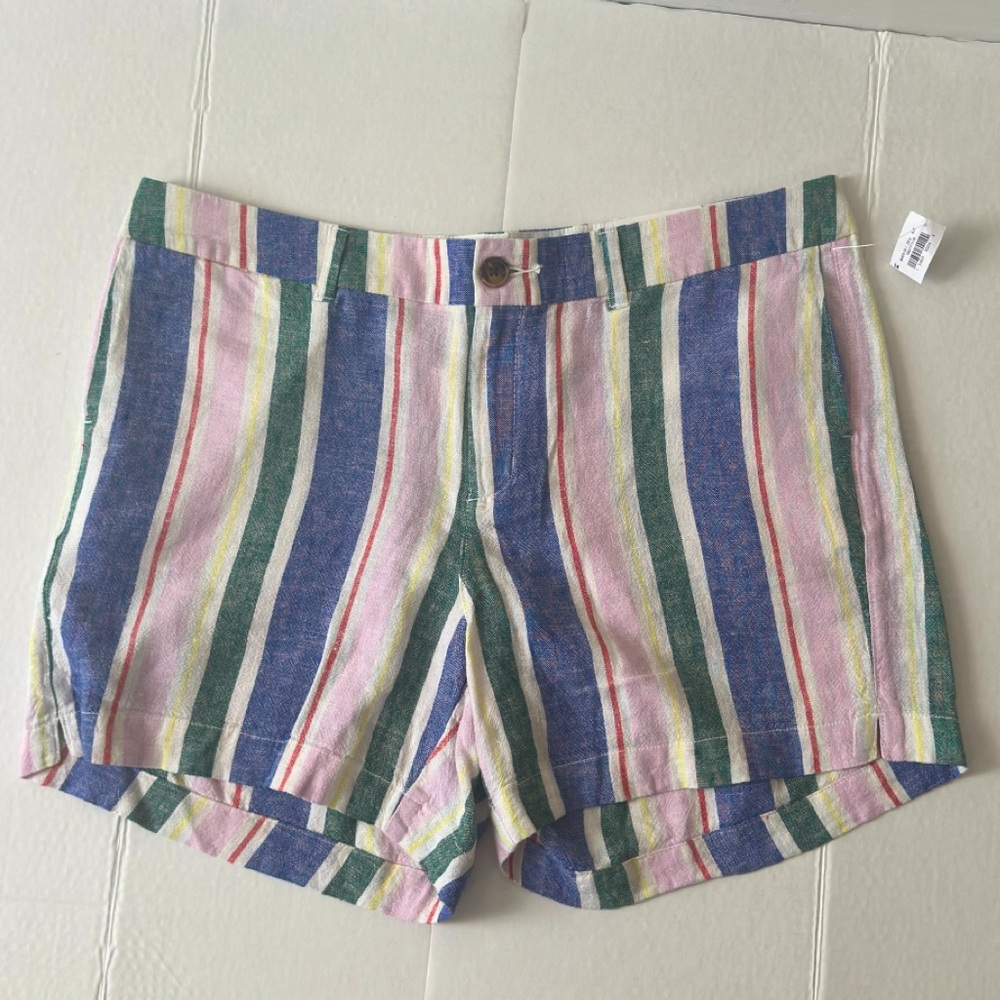 Old navy || Woman’s Linen Blend Multi Colored Striped Everyday Shorts 14